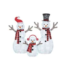 3-Piece LED Snowman Family Yard Sculpture item