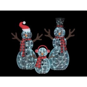 3-Piece LED Snowman Family Yard Sculpture item