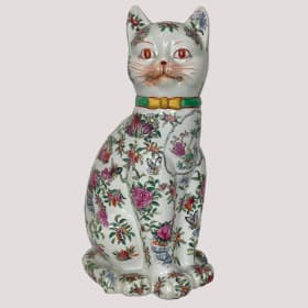 Vintage Chinese Porcelain Imari Cat Statue item