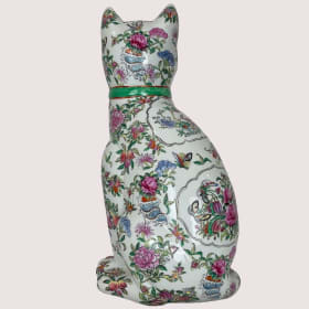 Vintage Chinese Porcelain Imari Cat Statue item