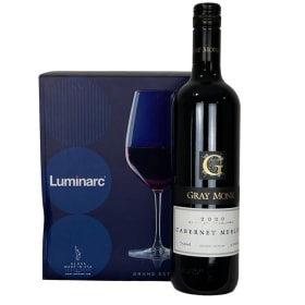 Gray Monk 2020 Cab Merlot + Luminarc Wine Glasses item