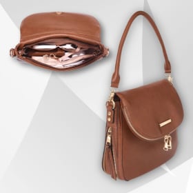 Poppies and Peonies - Downtown Crossbody (Chestnut) item