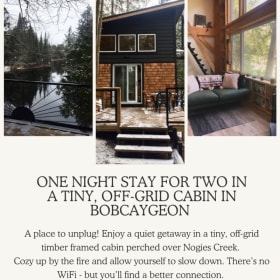 One Night Stay for Two in an Off-Grid, Tiny Cabin item