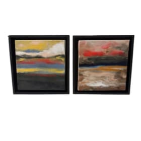Drew Tye Ruby-Howe, 2 Paintings 8x8 on Canvas item