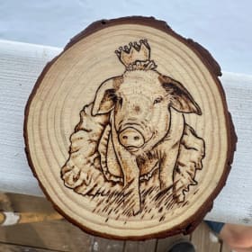 Anne Claire Wood Burned Artwork item