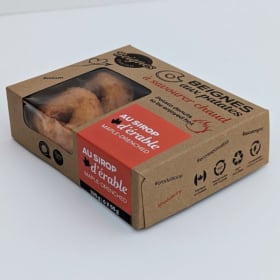6 potato donuts with maple syrup item
