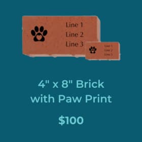 4" x 8" Brick with Paw Print item