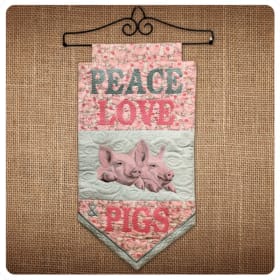 “Peace, Love & Pigs” Embroidered Wall Flag item