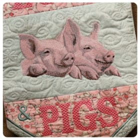 “Peace, Love & Pigs” Embroidered Wall Flag item