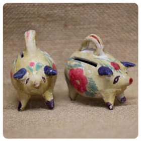 Vintage Mexican Folk Art Piggy Banks item
