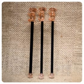 Vintage Hand-Blown Glass Pig Swizzle Stick item