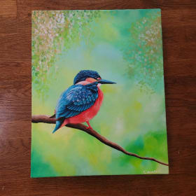 "Kingfisher" acrylic painting item