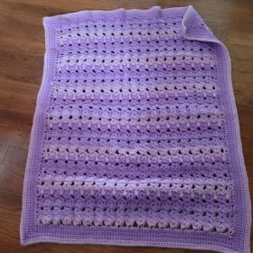 Purple Cat Crochetd Blanket item