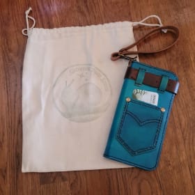 Hand built and dyed Jean Wallet item