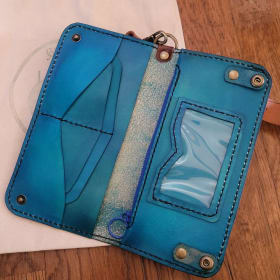 Hand built and dyed Jean Wallet item
