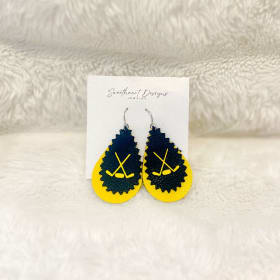 Hockey Earrings Blue & Yellow item