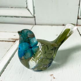 Set of two Resin Bird Paperweight – Handmade Botanical item