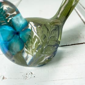 Set of two Resin Bird Paperweight – Handmade Botanical item
