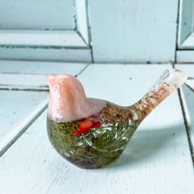 Set of two Resin Bird Paperweight – Handmade Botanical item