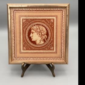 Antique Minton Framed Decorative Tile item