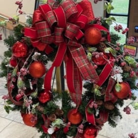 Radiant Red Wreath: Bryan Community Fund item