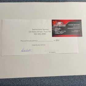 $50 Gift Certificate - Sexton Auto Services item