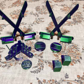 Pack display, stick holder, art, articulating Goalie item