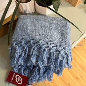 blue sofa throw item