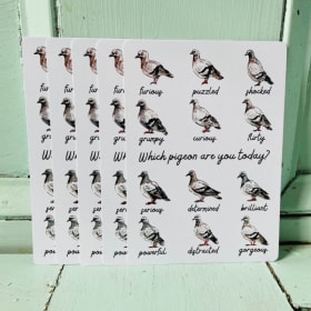 Set of 5 Pigeon Postcards item