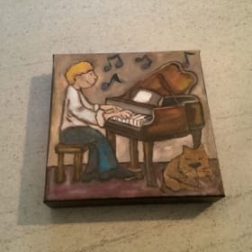 "The Piano Man" painting by Shelly Atkinson item