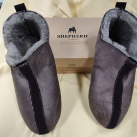 New Lambskin Handmade Men's Slippers-Value: $139 item