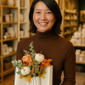 Handcrafted Autumn Book Bloom Décor item