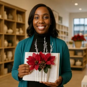 Holiday Folded-Book Floral Centerpiece item