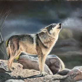 Portrait loup (pastel sec) item