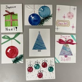 Lot de sept cartes de Noël item