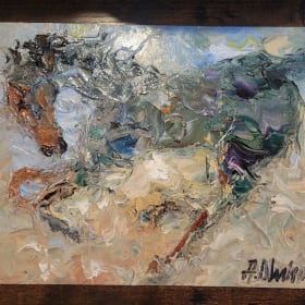 Andre Dluhos - Horse Painting - Oil on Canvas (9x12) item