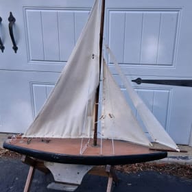 Large Antique Pond Sailboat Model item