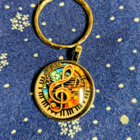Ornament or Keychain with Treble Clef item