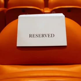 3 SECOND ROW SEATS: Left side (facing the stage) item