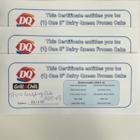 DQ Grill and Chill Ice Cream Cake Vouchers. item
