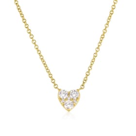 14K YELLOW GOLD AND DIAMOND PETITE CLUSTER HEART item