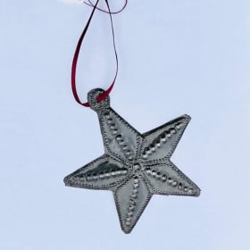 3" Star Tin Art Christmas Ornament item