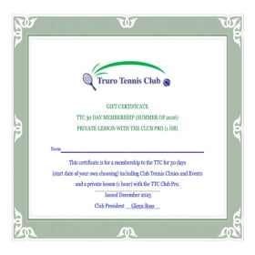 Truro Tennis Club - 30-day Membership & Lesson. item