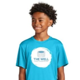 ADULT Dry Fit T Atomic Blue - logo and verse item