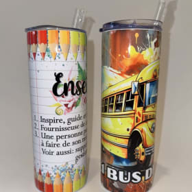 Custom Tumblers for Teacher (French) and Bus Driver item