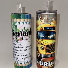 Custom Tumblers for Teacher (French) and Bus Driver item