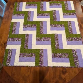 Handmade Lap Quilt (purple & green) item