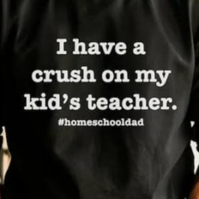 Homeschool Dad Gildan soft heathered navy T-shirt item