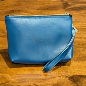 Handmade Wristlet - Watercolor Flowers with Blue item