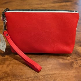 Handmade Wristlet - Paint Splatter print with Red item